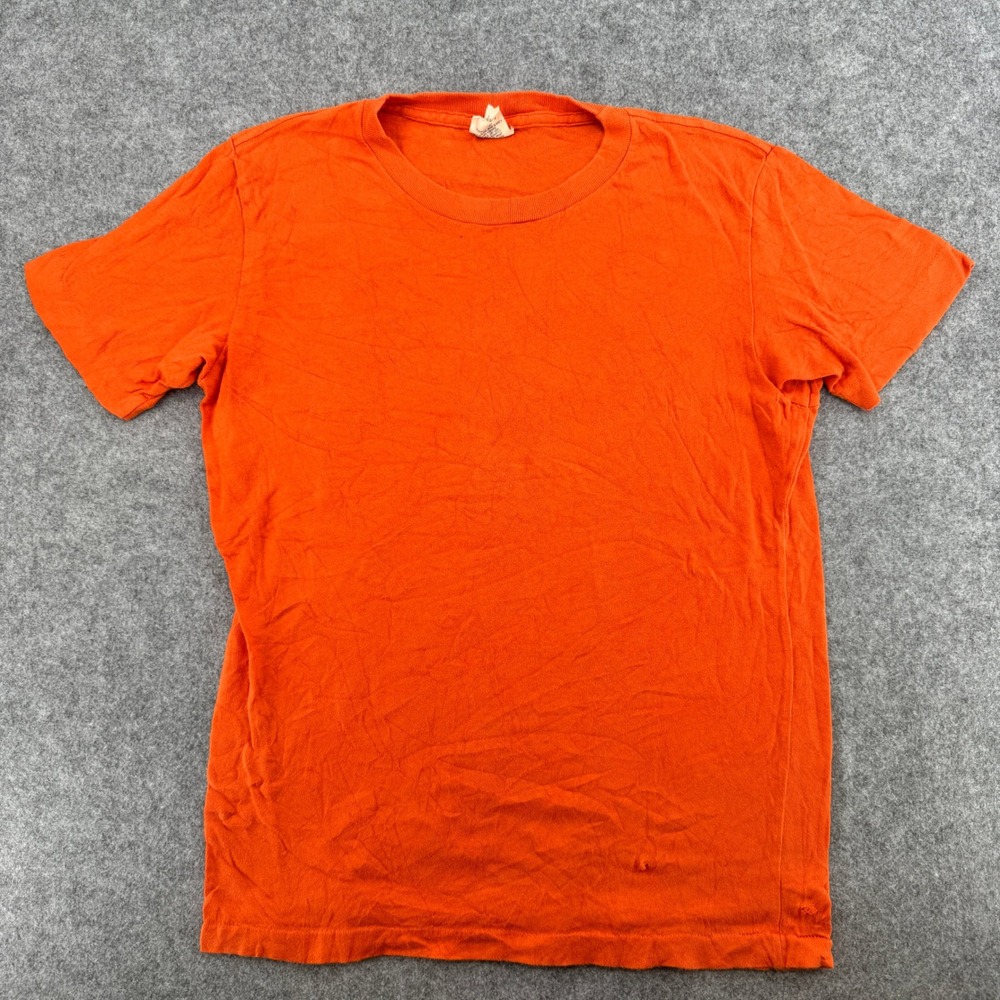 Abercrombie & Fitch T-Shirt Mens Small Orange Solid Short Sleeve Cotton EUC